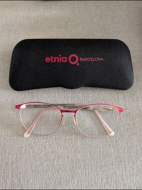 Etnia Barcelona Pink Metal Cat-Eye Glasses